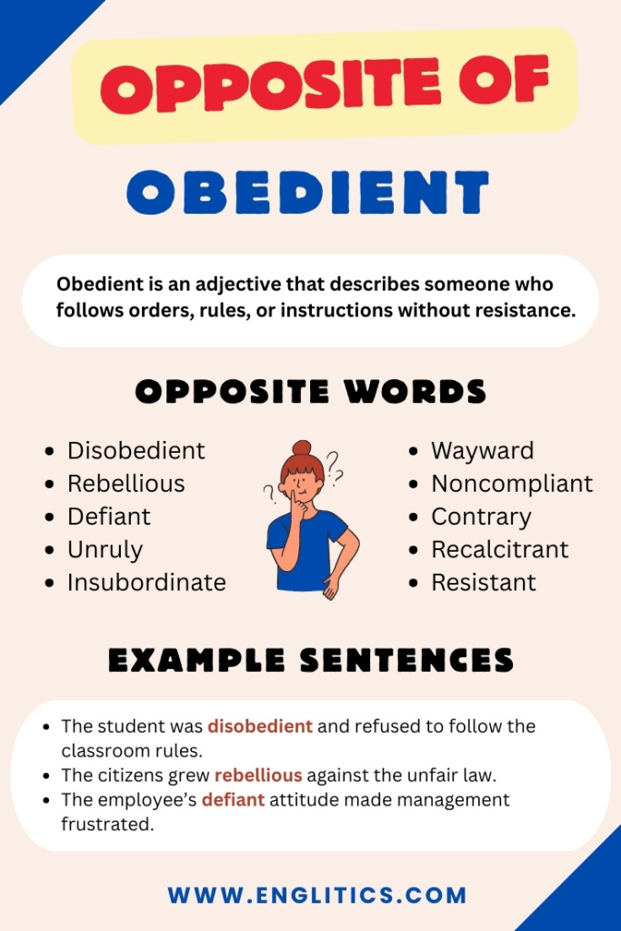 Opposite of Obedient