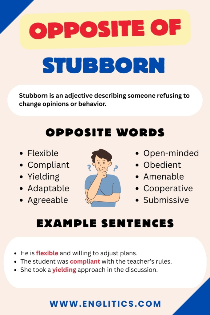 Opposite of Stubborn
