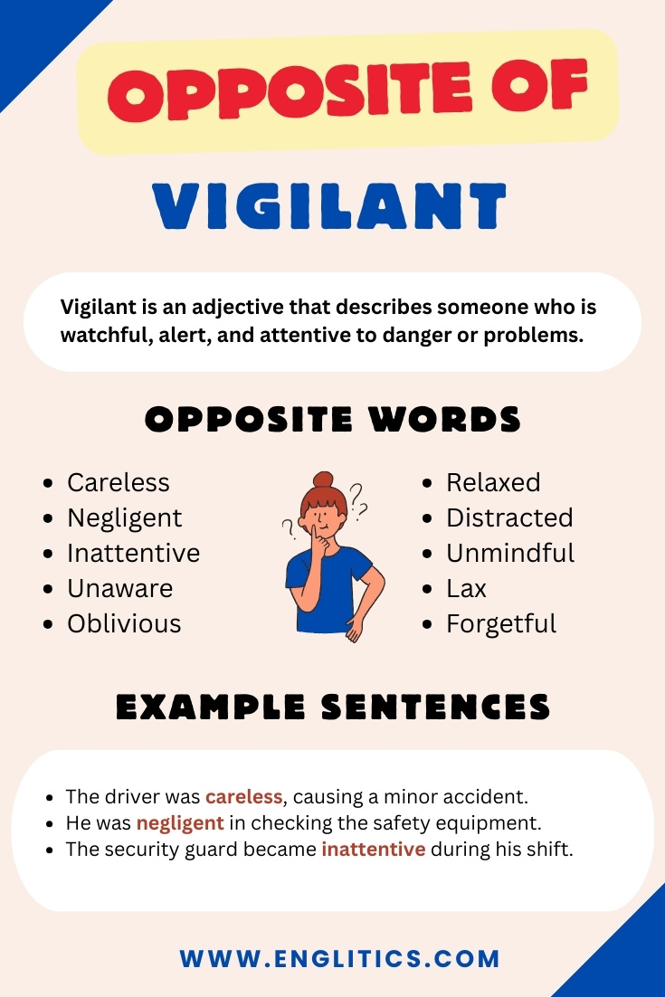 Opposite of Vigilant