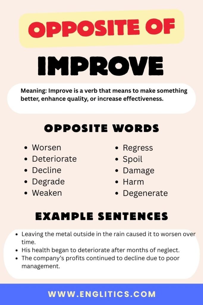 Opposit of Improve
