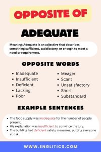 14 Opposite of Adequate With Real-Life Antonym Uses