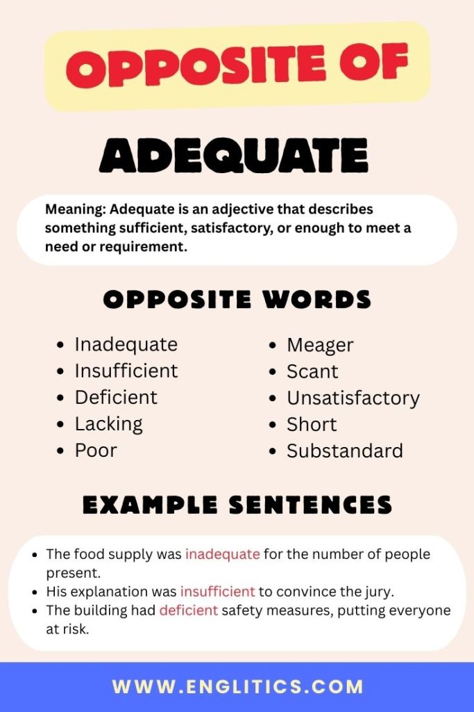 Opposite of Adequate