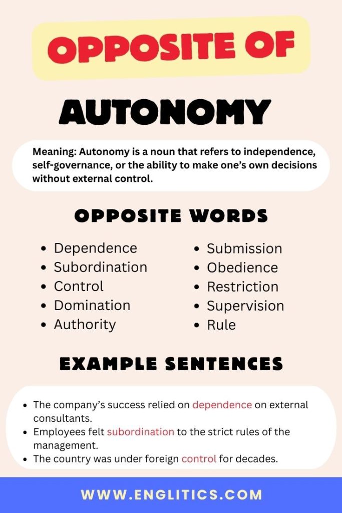 Opposite of Autonomy