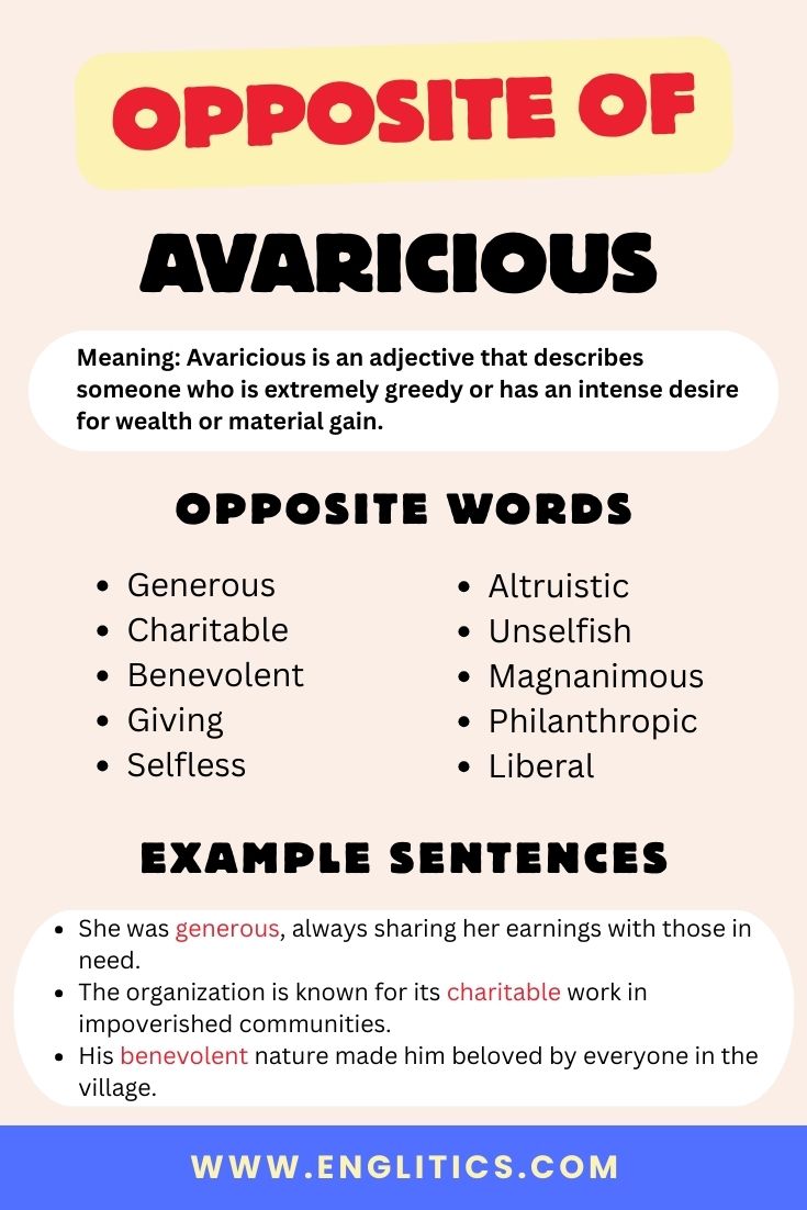 Opposite of Avaricious