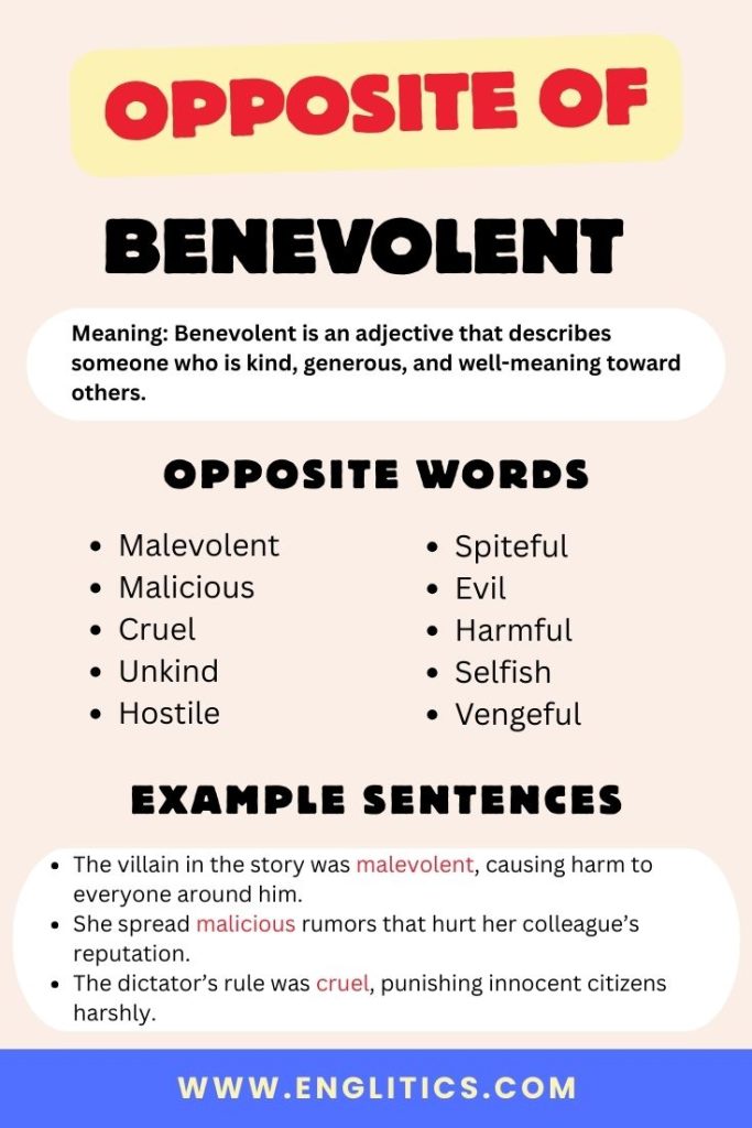 Opposite of Benevolent