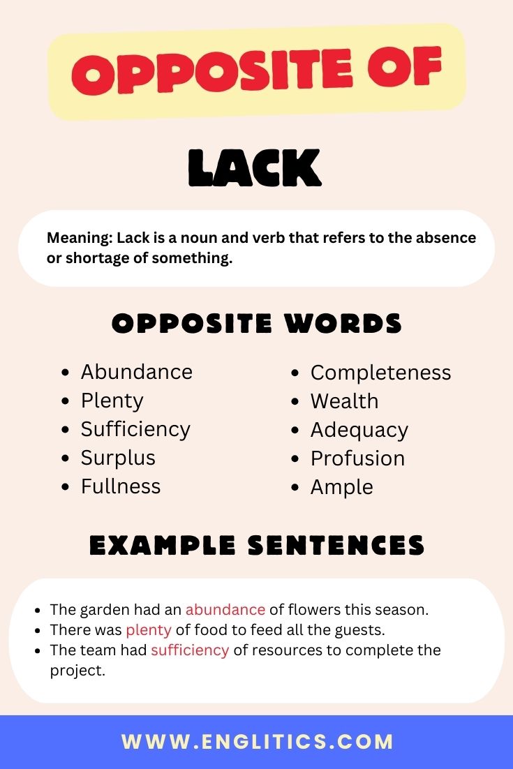 Opposite of Lack