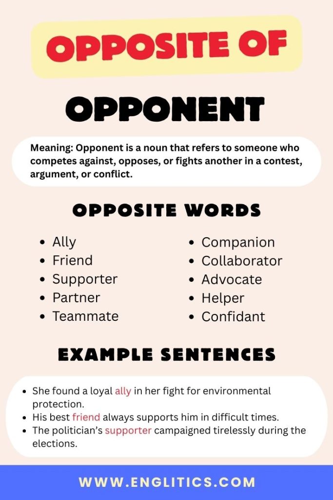 Opposite of Opponent